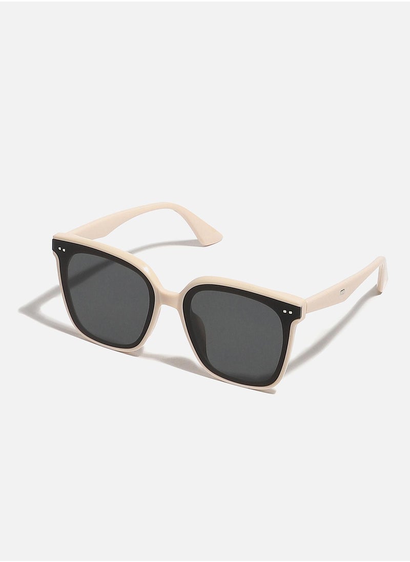 Haute Sauce - Tinted Lens White Frame Oversized Sunglass - Image 1