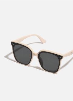 Haute Sauce Tinted Lens White Frame Oversized Sunglass  - Image 4