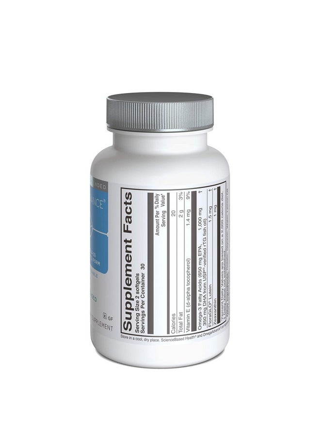 ScienceBased Health Omegaadvance Omega3 Fish Oil Supplement Pure No Metals Or Contaminants 1000 Mg Epa  Dha Triglyceride Form Lutein  Zeaxanthin 60 Softgels  - Image 2