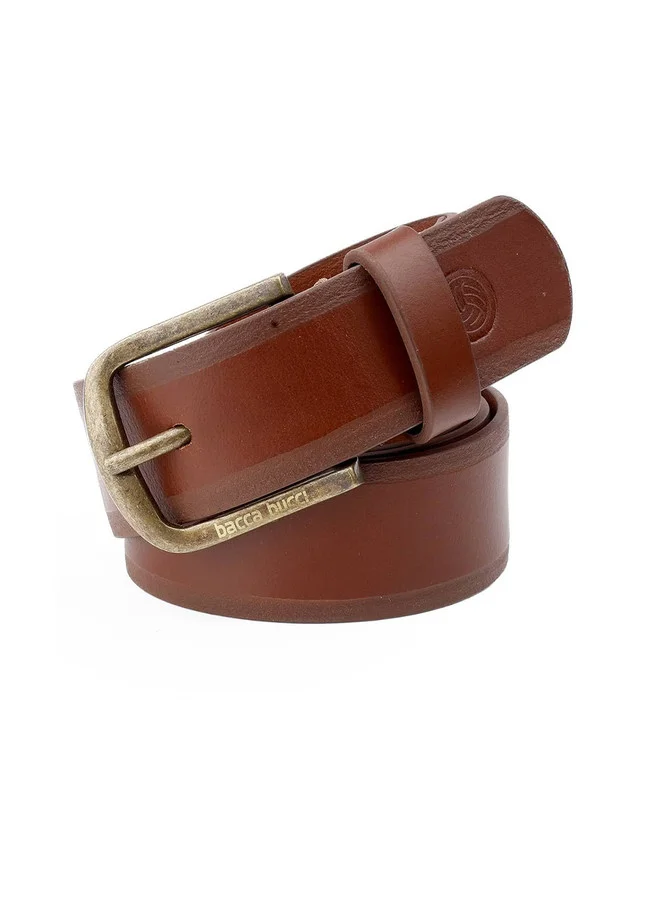Bacca Bucci Brown Men's Brown Leather Formal Belt with Tang Closure for Men | Best Price UAE