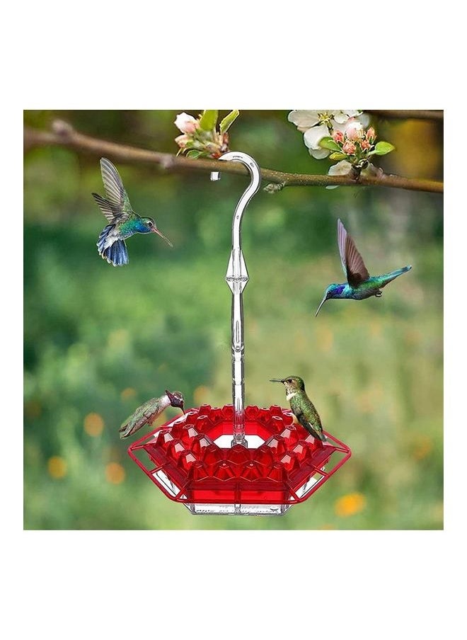 NIBEMINENT - Hummingbird Hanging Feeder Red/Clear 20 x 30cm - Image 1