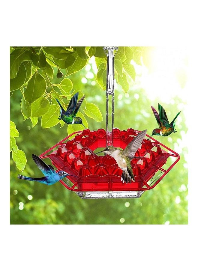 NIBEMINENT - Hummingbird Hanging Feeder Red/Clear 20 x 30cm - Image 1