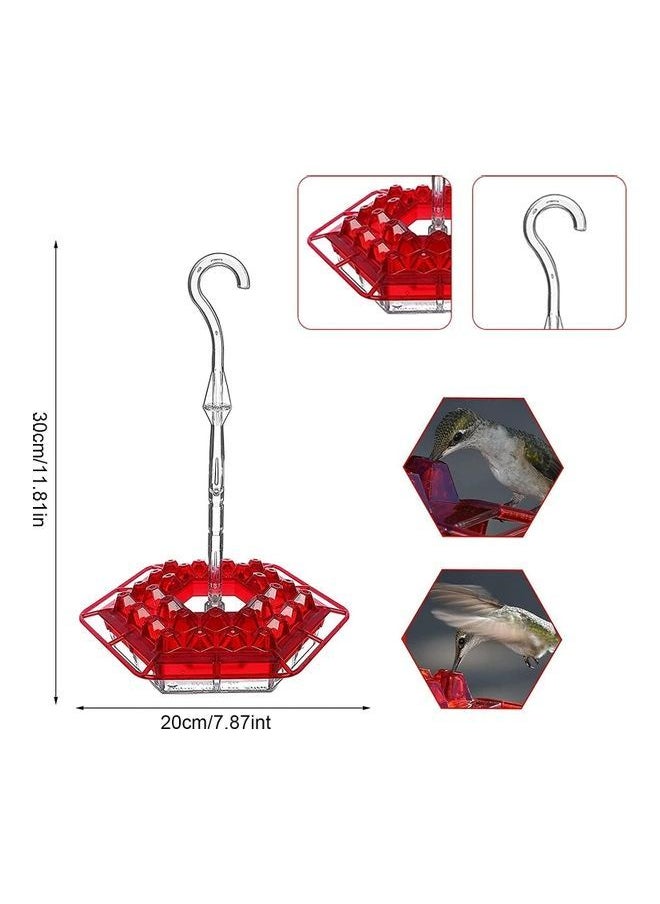 NIBEMINENT - Hummingbird Hanging Feeder Red/Clear 20 x 30cm - Image 1