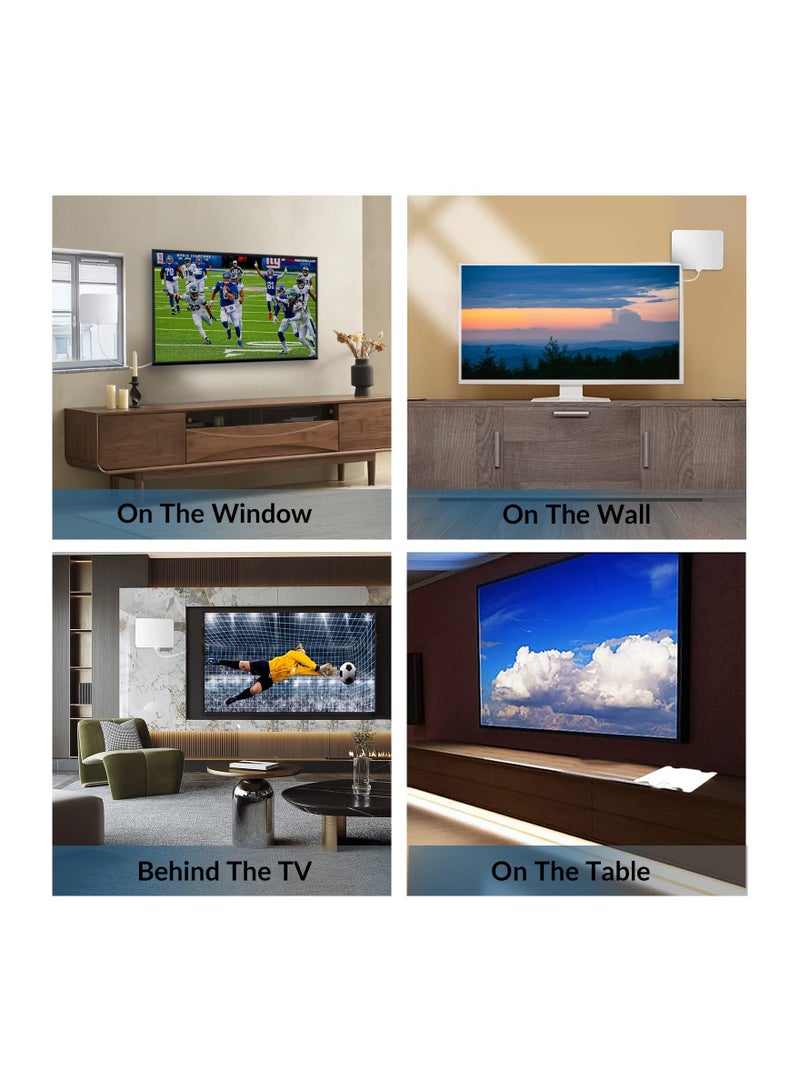 4K 1080p Digital TV Antenna, HD TV Digital Antenna with Signal Booster Smart TV Supported Digital Antenna Free Local Channel TV Antenna for Smart TV and All Older TV's -Signal Booster 16FT Cable - Image 4