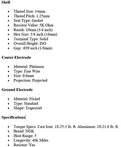 NGK شمعات الإشعال NGK 7090 BKR5EGP G-Power، عبوة من 4 - Image 3