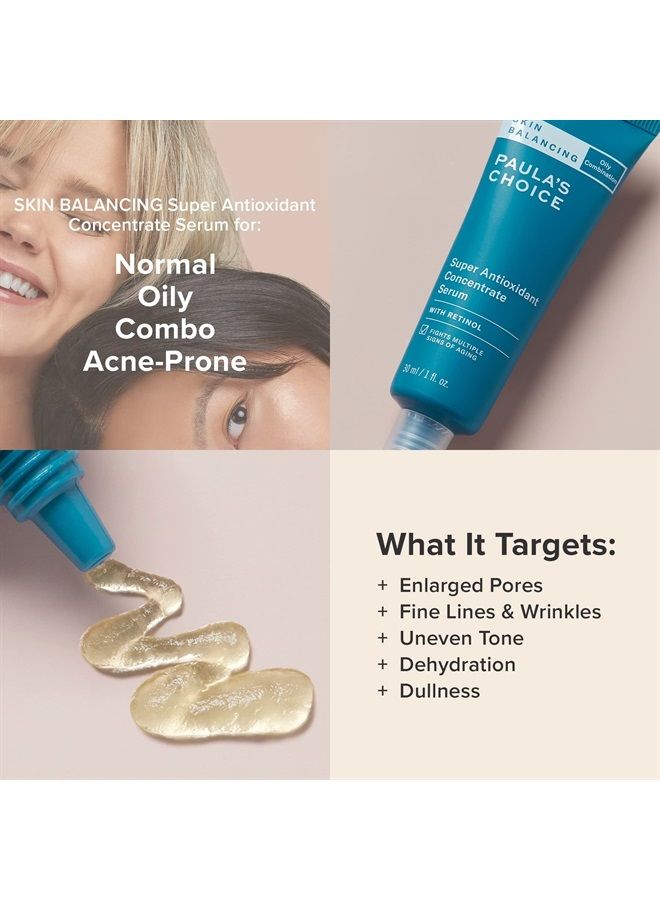 PAULA'S CHOICE SKIN BALANCING Antioxidant Concentrate Face Serum, Retinol & Vitamin C, Anti Aging, Anti Wrinkle & Large Pores, Oily Skin, 1 Ounce - Image 4