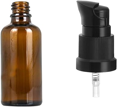 Upstore 2 Pcs 100ml 34oz Empty Refillable Amber Glass Lotion Pump Bottles Cosmetic Makeup Travel Size Pump Dispenser Container Bottles for Lotion Cream Essential Oil - Image 3