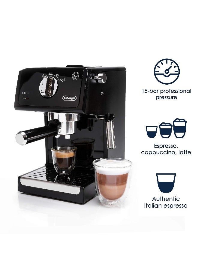 De'Longhi DeLonghi 15 Bar Pump Espresso and Cappuccino Machine with Premium Adjustable Frother Stainless Steel ECP3630 - Image 4