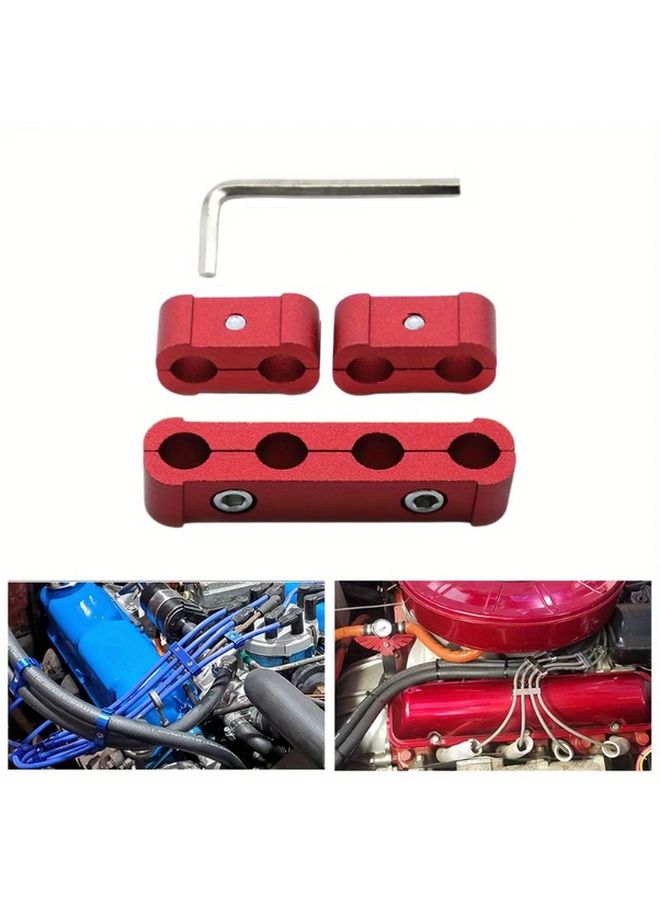 Blue Spark Plug Wire Loom with Three Dividers and Four Hole Clamps Repair Tools - Image 2