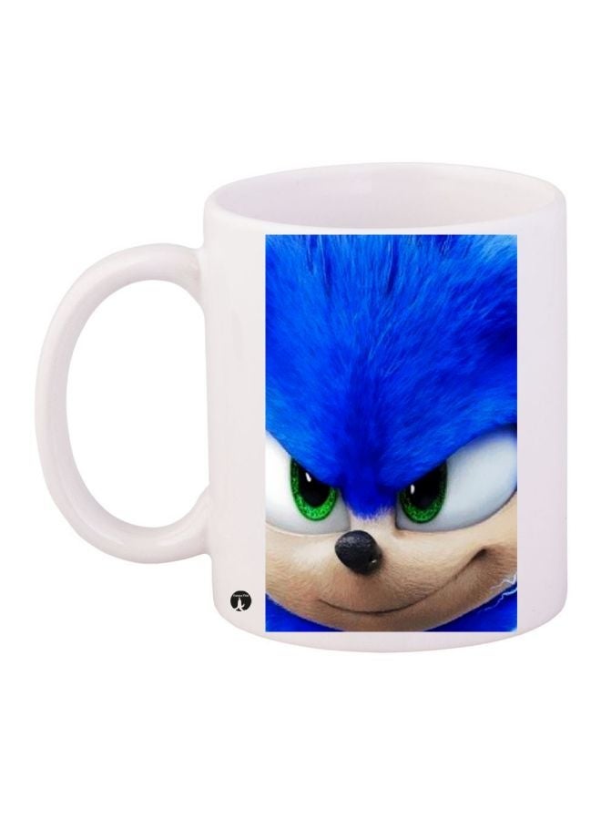 RYN Cartoon Printed Coffee Mug Blue/Beige/White 11ounce