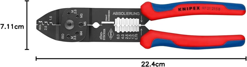 KNIPEX 97 21 215 B Crimping Pliers for Non-Insulated Plug Connectors - 230mm - Image 2