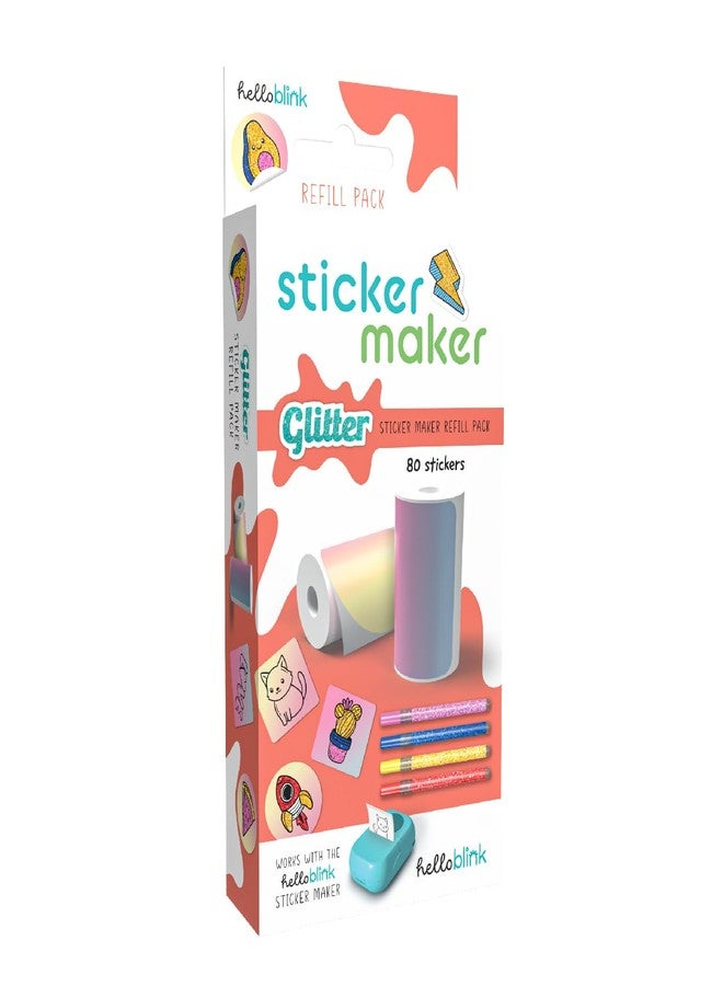 Ceaco Hello Blink - Sticker Maker - Refill Pack with 80 Glitter Stickers - Children Ages 8+ - Image 1
