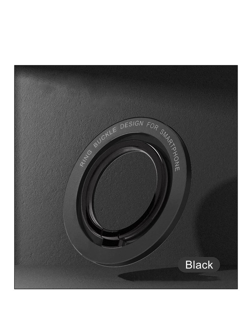 SYOSI Magnetic Phone Ring Holder, Black Magnetic Phone Grip, Magnetic Finger Phone Ring, Back Ring Cell Phone Grip, Anti Drop Finger Kickstand Phone Stand for iPhone 12 13 14 and Most Smart Phones  - Image 3