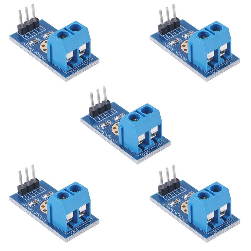 Stemedu DC 0-25V Voltage Detection Sensor Voltage Terminal Measurement Module up to 25V, Test Electronic Bricks for Robot for Arduino for Raspberry Pi (Pack of 5pcs) - Image 1