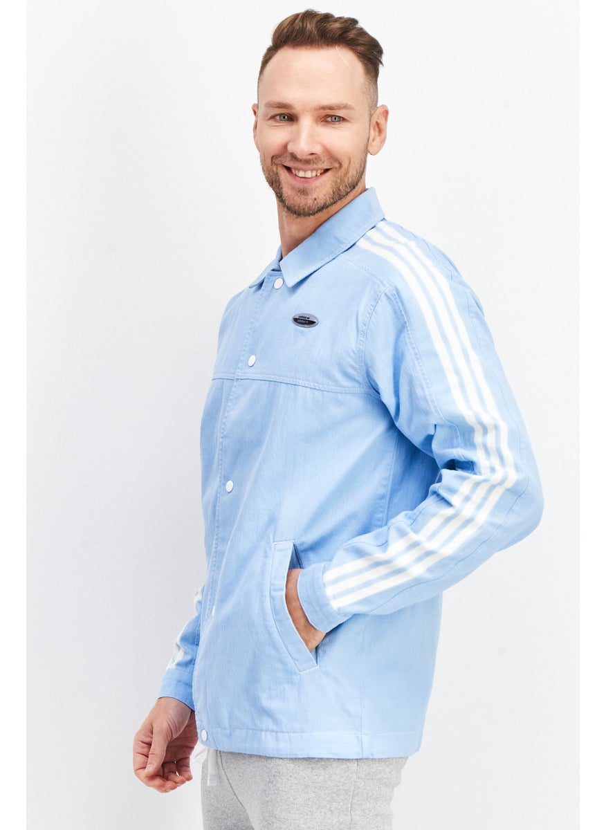 adidas Originals Men Sportswear Fit Long Sleeve Brand Logo Jacket, Blue  - Image 4