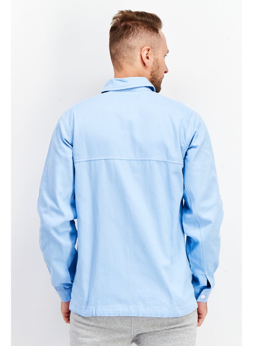 adidas Originals Men Sportswear Fit Long Sleeve Brand Logo Jacket, Blue  - Image 2