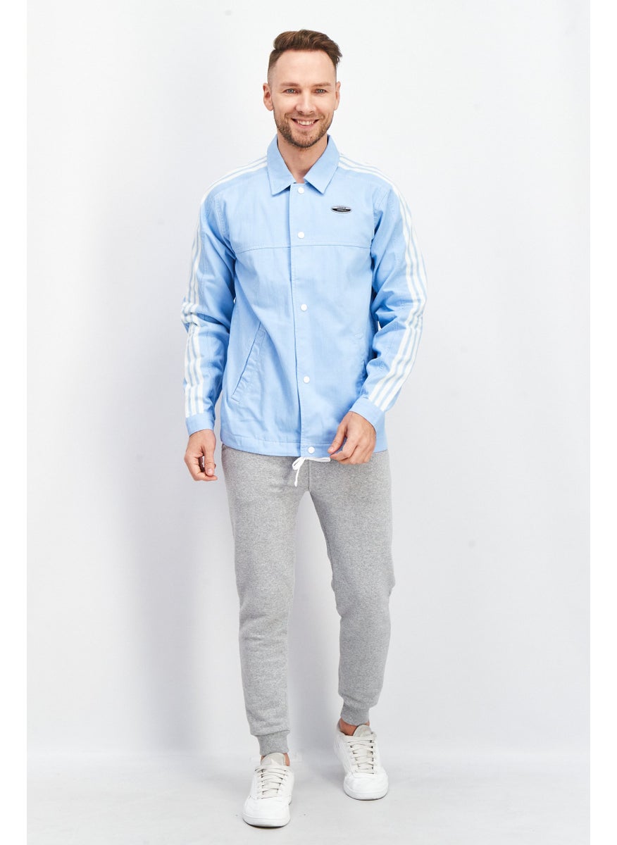 adidas Originals Men Sportswear Fit Long Sleeve Brand Logo Jacket, Blue  - Image 3