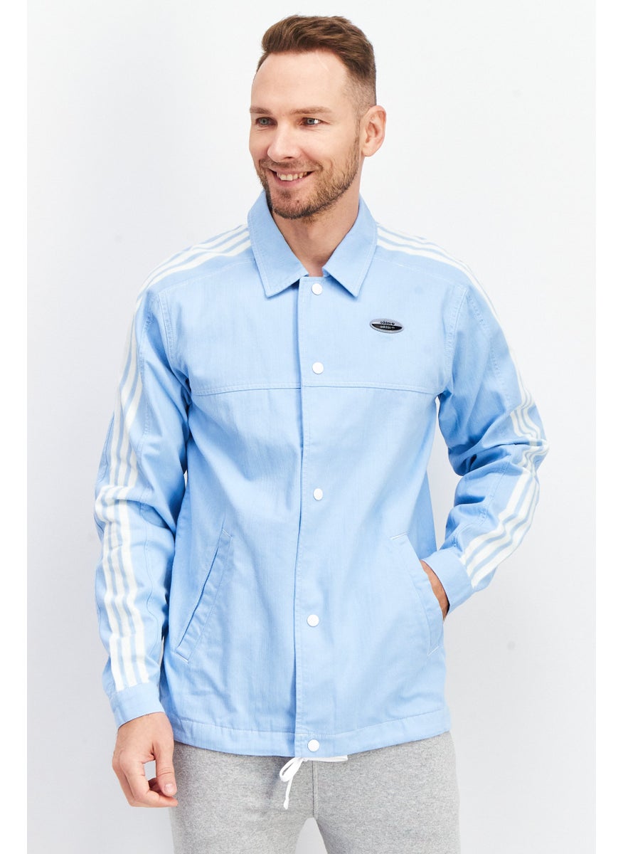 adidas Originals Men Sportswear Fit Long Sleeve Brand Logo Jacket, Blue  - Image 1