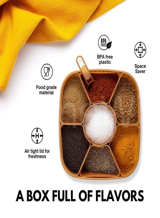 AJKN 7 in 1 Plastic Masala Box and Airtight Multicolor Spice Storage Container for Kitchen Traditional Indian Masala Dabba and Durable Multi Compartment Box for Spices and Rangoli Colors - Image 4