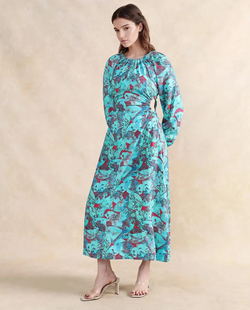 Rareism Women's Abstract Print Maxi Dress