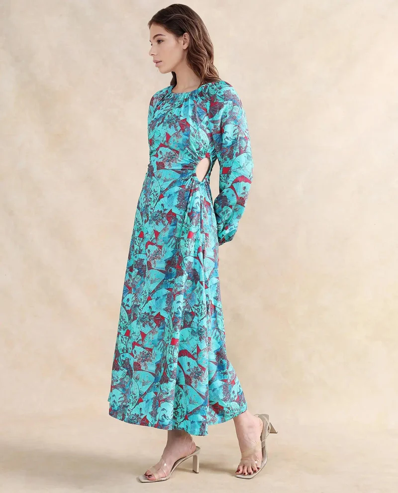 Rareism Women's Abstract Print Maxi Dress