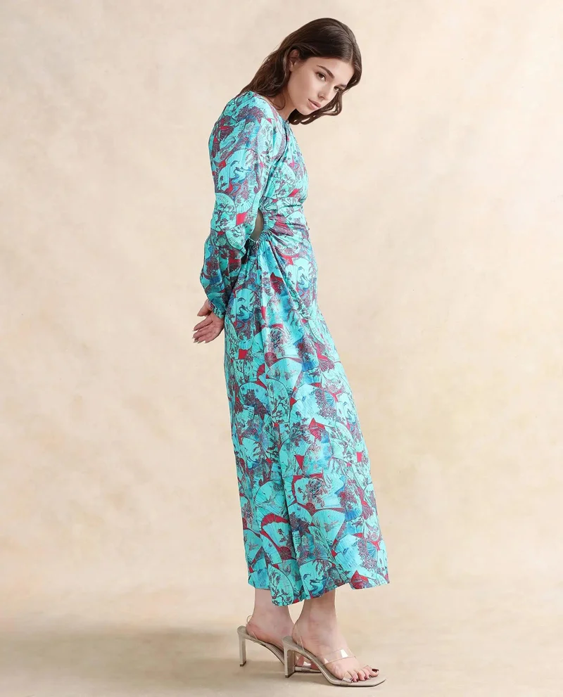 Rareism Women's Abstract Print Maxi Dress