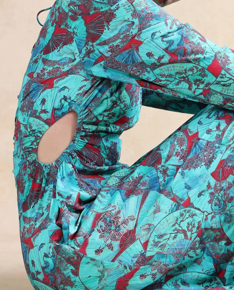 Rareism Women's Abstract Print Maxi Dress