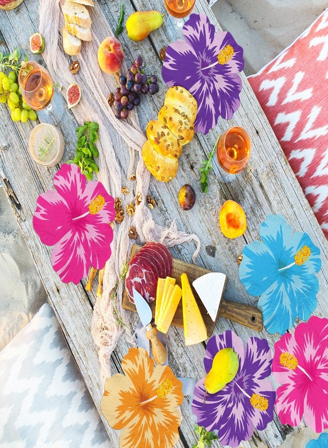 Bezkega Tropical Napkins, Hawaiian Tropical Decoration 40pcs Luau Paper Floral Hibiscus Hawaiian Napkins For Summer Luau Party Supplies - Image 2