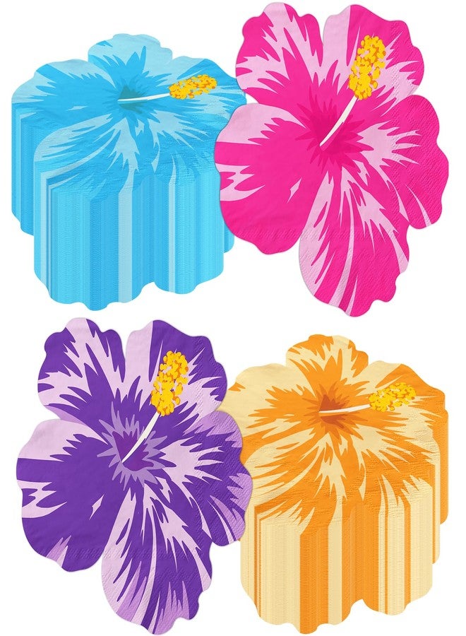 Bezkega Tropical Napkins, Hawaiian Tropical Decoration 40pcs Luau Paper Floral Hibiscus Hawaiian Napkins For Summer Luau Party Supplies - Image 1