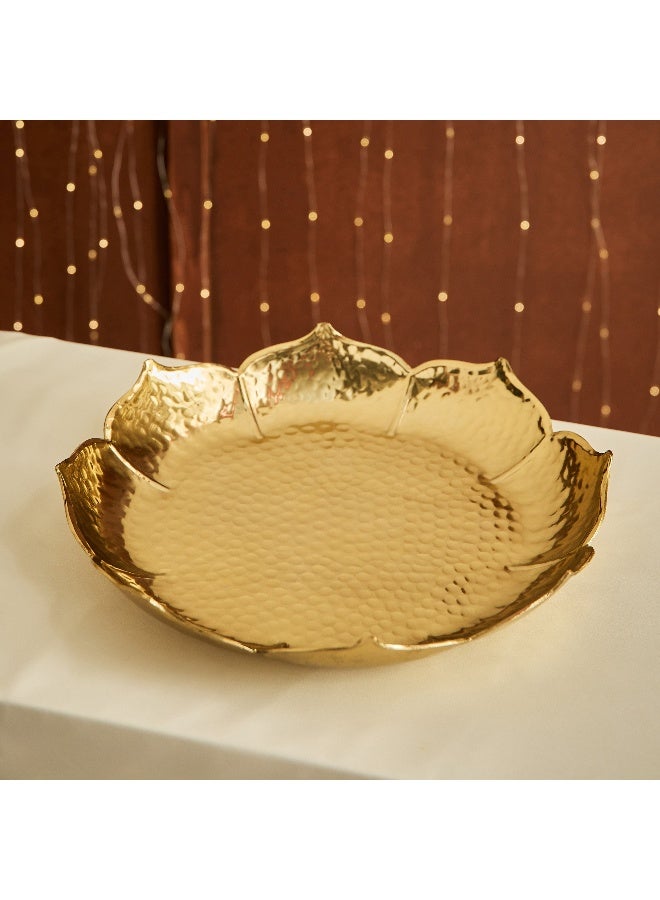 Home Box Kumudh Noore Decorative Hammered Candle Tray - 32x32x6 cm - Image 2