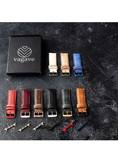 Vagave Apple Watch Compatible Leather Band 42 44 45 49mm Beige Apple Watch Leather Band  - Image 3