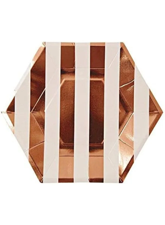 Meri Meri Rose Gold Striped Large Plates