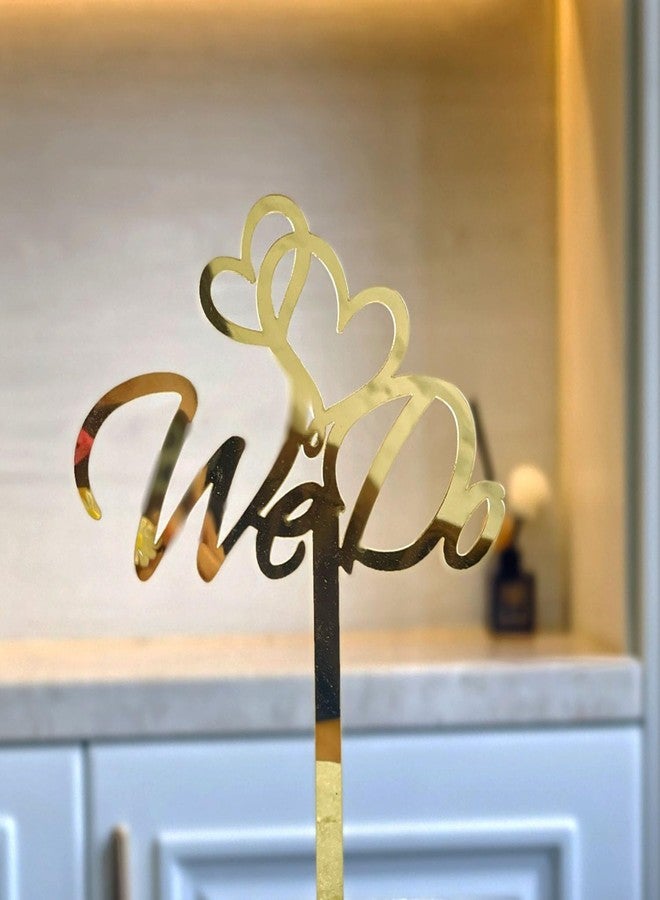 REMAX We Do Wedding Cake Topper with Hearts, Black Acrylic Mr and Mrs Cake Decoration Sign, Bridal Shower Party Decor (BLACK) - Image 4