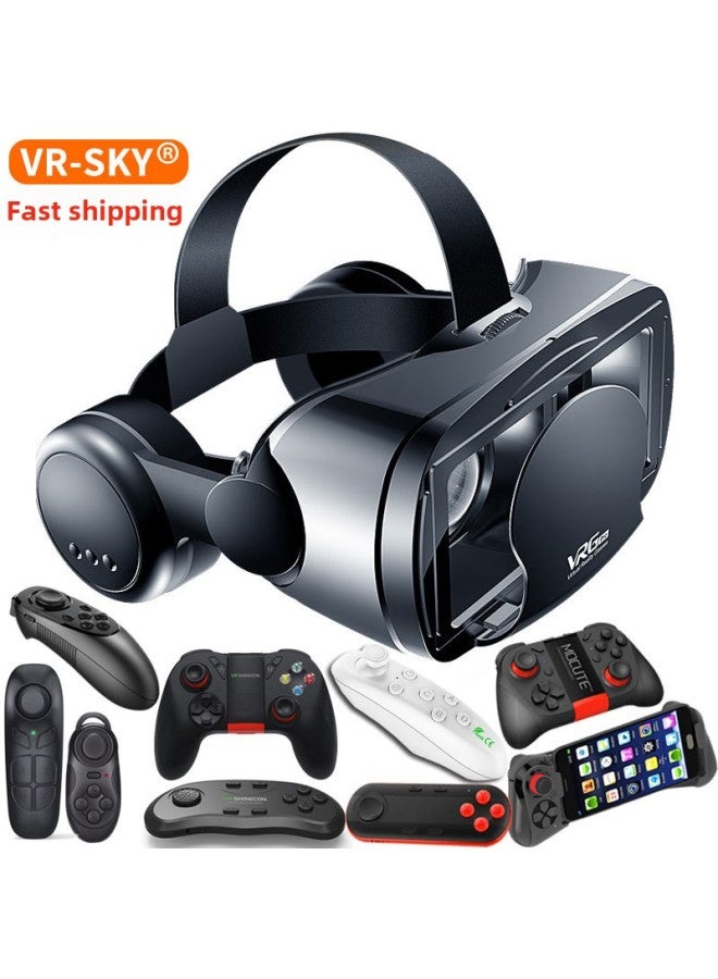 Selection Of VR Glasses Large Headset Version Of VRG Virtual Reality Glasses Head-mounted Game Helmet 3D Glasses-Colour:Large Headset Hd Version (english) + Game Controller 53 + Cable  - Image 2