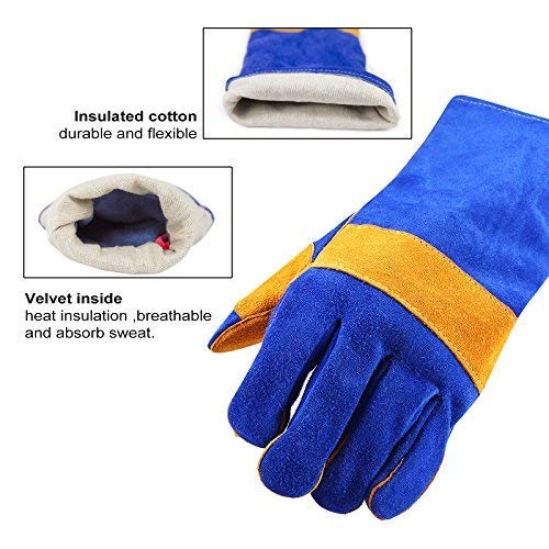 Jupiter Industries Gardening Leather Gloves for Mig/Farming/Gardening - Blue - Pack of 1 - Image 2
