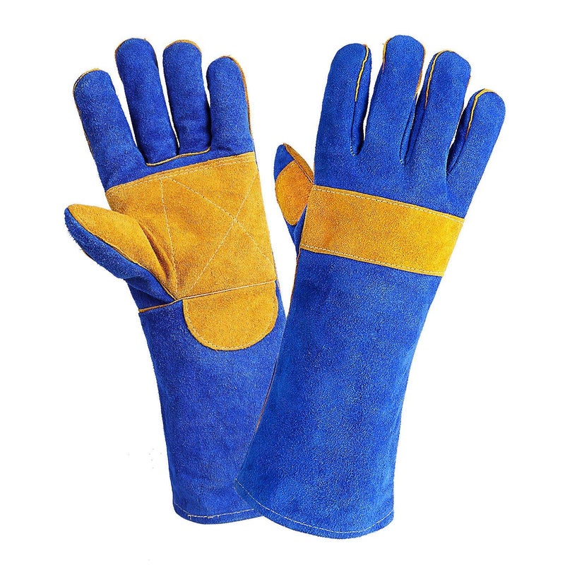 Jupiter Industries Gardening Leather Gloves for Mig/Farming/Gardening - Blue - Pack of 1 - Image 5