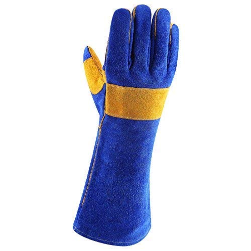 Jupiter Industries Gardening Leather Gloves for Mig/Farming/Gardening - Blue - Pack of 1 - Image 4