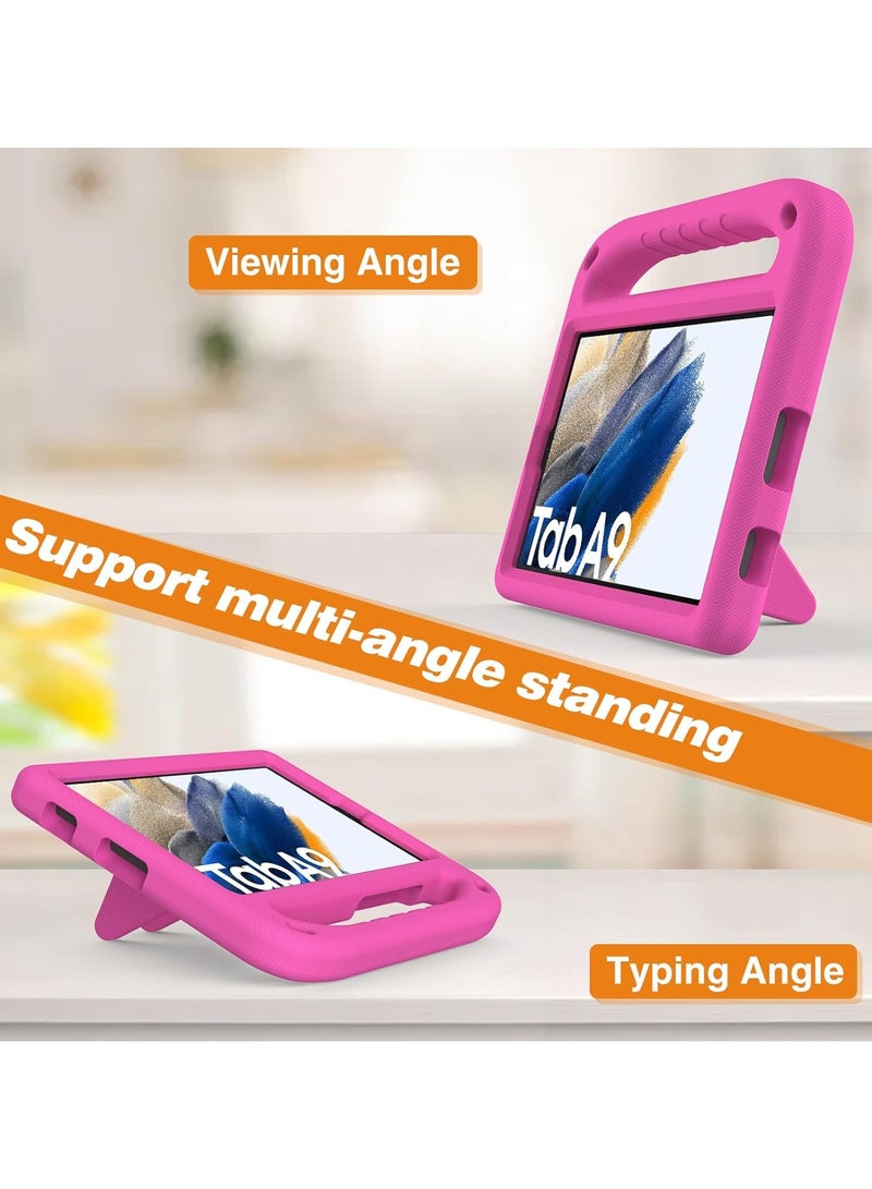 VKL for Samsung Galaxy Tab A9（2023） SM-X110 /SM-X115 Kids Case, Lightweight EVA Kid Friendly Shockproof Protective Case,Handle Stand Heavy Duty Tablet Cover (Pink) - Image 3