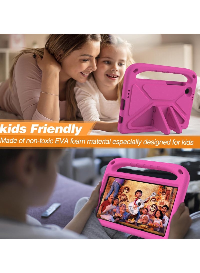 VKL for Samsung Galaxy Tab A9（2023） SM-X110 /SM-X115 Kids Case, Lightweight EVA Kid Friendly Shockproof Protective Case,Handle Stand Heavy Duty Tablet Cover (Pink) - Image 4