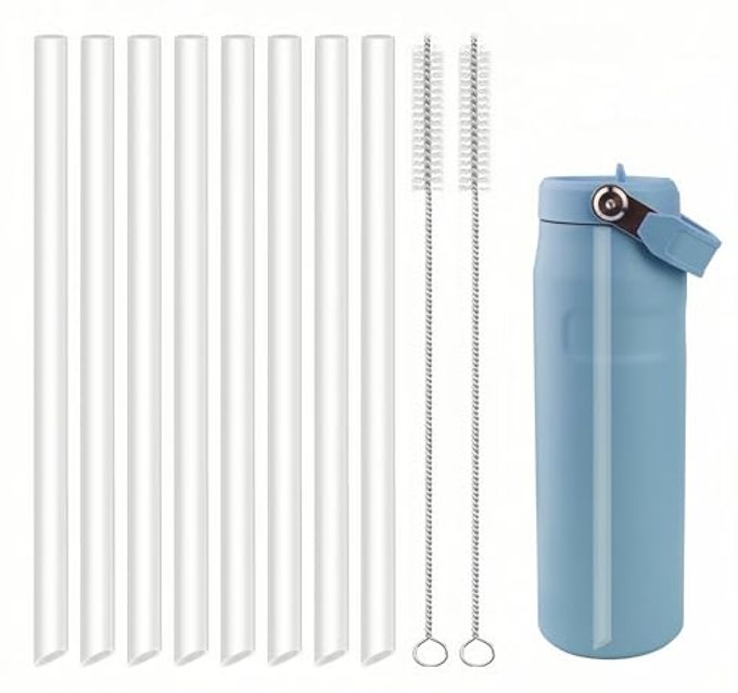 Joshey Replacement Straws for Stanley IceFlow 2.0 Flip Tumbler 24 oz (Only), 8 Pack BPA-Free Straws with 2 Cleaning Brushes, IceFlow 2.0 Accessories Parts