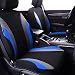 CAR PASS Line Rider Sporty Cloth 11PCS Universal Fit Car Seat Cover 100 Breathable with 5mm Composite Sponge InsideAirbag Compatible3zipper BenchFull Set Black and Blue - Image 3
