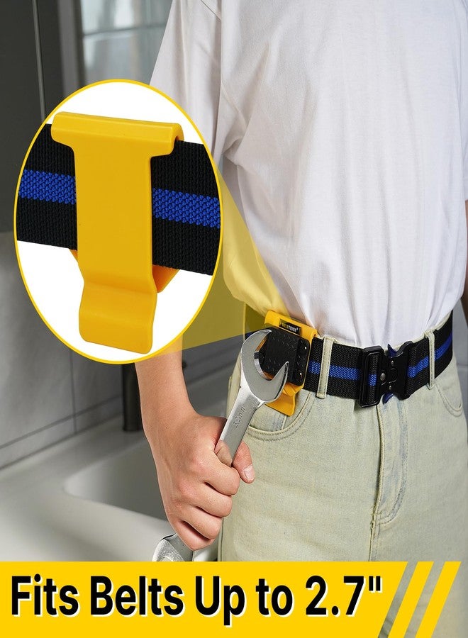 MELOTOUGH Magnetic Tool Holder, N48 Strong Magnetic Belt Clip for Nails, Screws, Drill Bit, Wrenches, Screwdrivers, Hammer, Sockets and Other Metal Tools and Hardware - Fits Up to 2.7" Belt (Yellow) - Image 5
