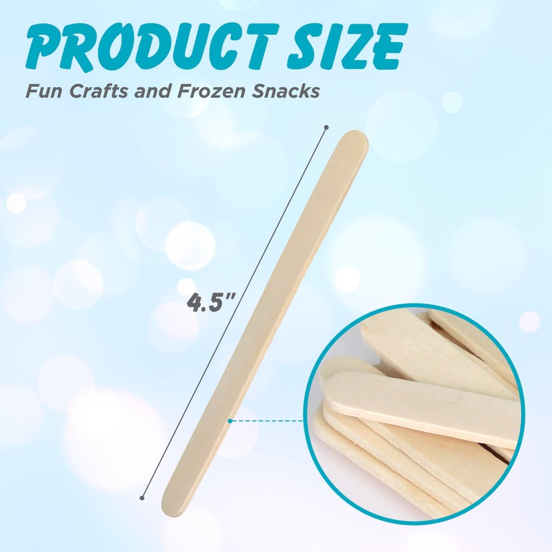 Darice 1000 Pcs Popsicle Stick, 4.5" Natural Wood Craft Sticks Supplies, Ice-Cream Stick Pop, Ages 3+ - Image 3