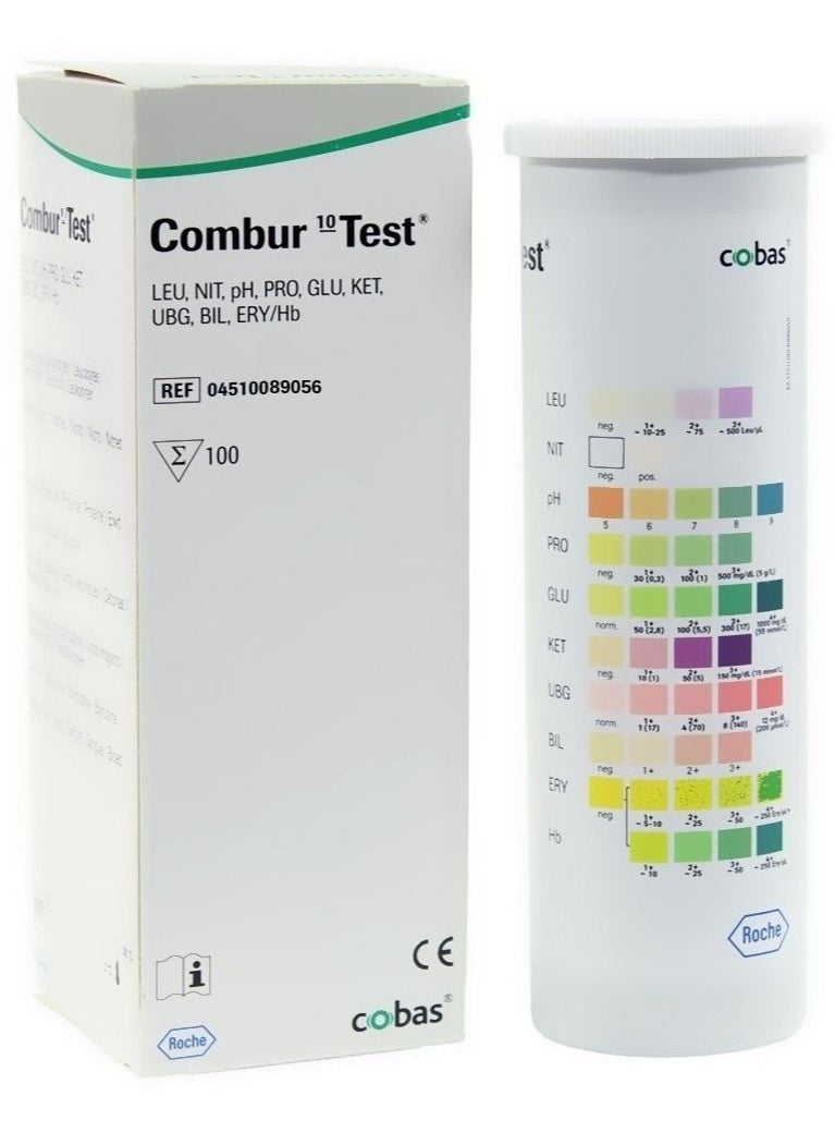 cobas - 2 Pack of Combur 10 urine test strips for disease detection 100 pieces - Image 1