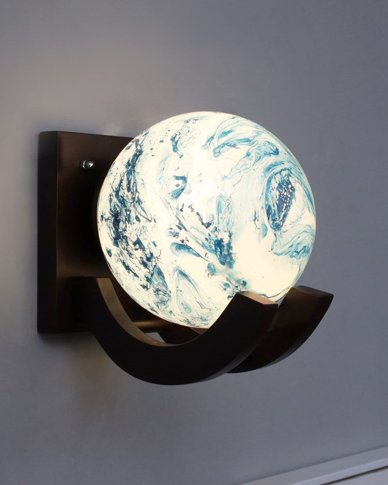 Twilight Zedo Wall Lamp, Wall Decor, Wall Hanging Wood Light/Lamp, Decorative Home, Living Room, Indoor/Outdoor Lighting, Diwali Decoration Items, E27 Sconces with Glass Shades (Blue) - Pack of 1 - Image 4