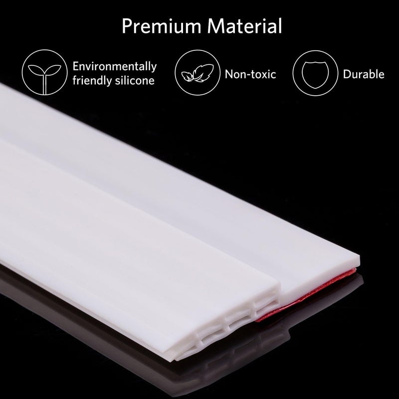 Suptikes Door Draft Stopper Under Door Seal for Exterior/Interior Doors, Strong Adhesive Door Sweep Soundproof Weather Stripping, 2" W x 39" L, White - Image 2