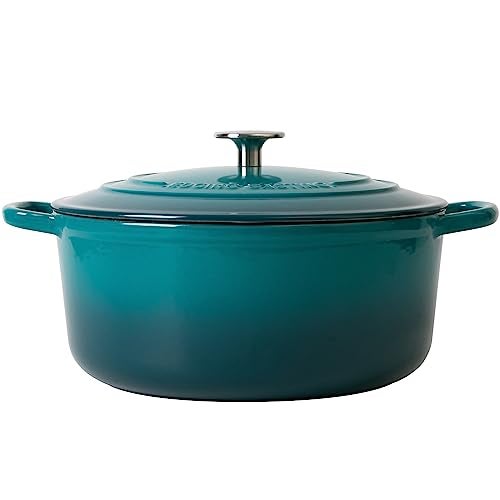 EDGING CASTING Dutch Ovens with Lid, Enameled Cast Iron Covered 5.5 Quart Dutch Oven with Dual Handle, Darkcyan - Image 5