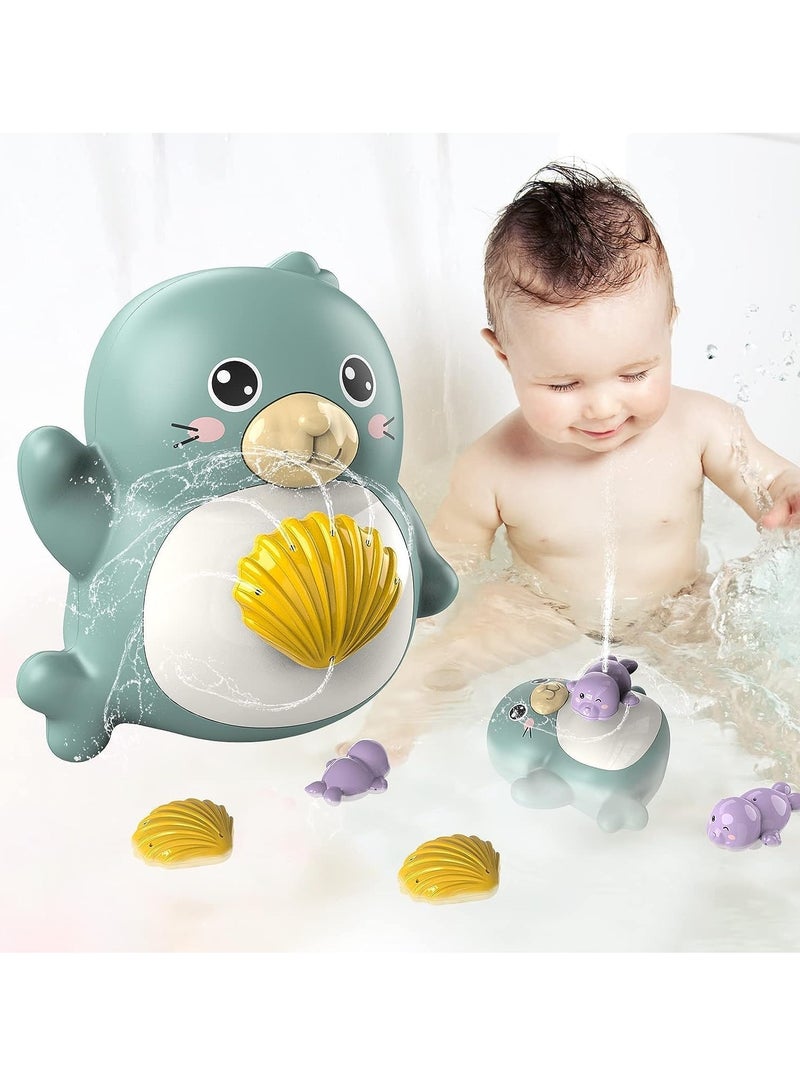 Zikra Baby Bath Toys Spray Water Bath Toy, Waterproof Sprinkler Bathtub Shower Toys for Toddlers, Floating Swimming Paddling Pool Bathroom Toy Gift for kids Bath Time for 1 2 3 Year Old Boys Girls - Image 1