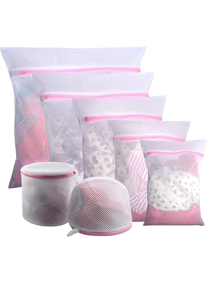 YOMYM 7Pcs Mesh Laundry Bags For Delicates With Premium Zipper Resuable Travel Storage BagTravel Storage Organize Bag Clothing Washing Bags For Laundry Blouse Hosiery Stocking - Image 1