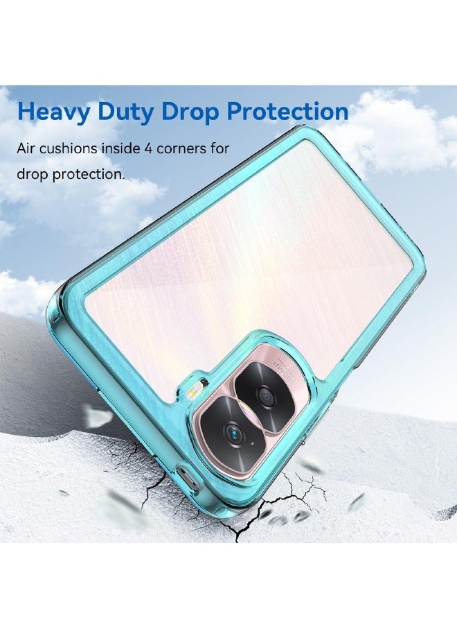RUGGED SHIELD - Honor 90 Lite Case, Transparent Acrylic Back Panel + Soft TPU Soft Edge, Fashion Shock-Absorption Anti-Drop Protective Case Cove for Honor 90 Lite (6.7"), Transparent Blue - Image 1